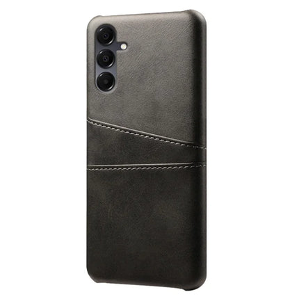 For Samsung Galaxy A16 4G / 5G Case Dual Card Slots PU Leather + Hard PC Phone Cover - Black