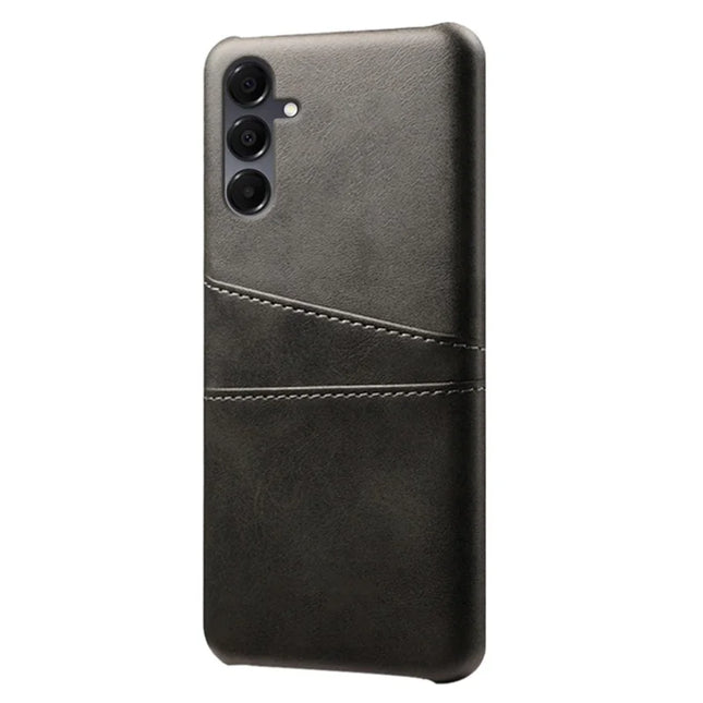 For Samsung Galaxy A16 4G / 5G Case Dual Card Slots PU Leather + Hard PC Phone Cover - Black