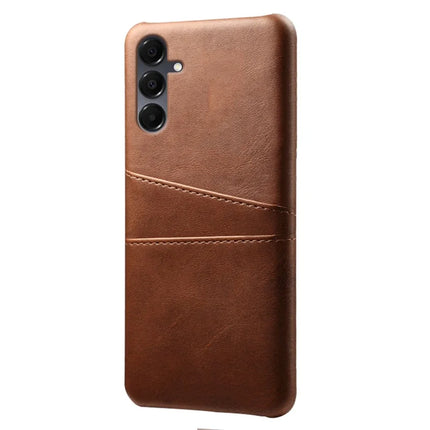 For Samsung Galaxy A16 4G / 5G Case Dual Card Slots PU Leather + Hard PC Phone Cover - Brown