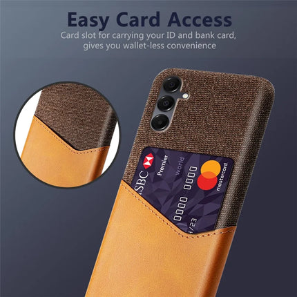 For Samsung Galaxy A16 4G / 5G Case PU Leather Cloth Texture Hard PC Phone Cover with Card Holder