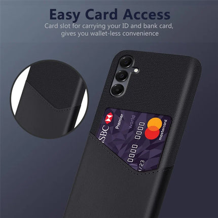 For Samsung Galaxy A16 4G / 5G Case PU Leather Cloth Texture Hard PC Phone Cover with Card Holder