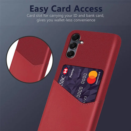 For Samsung Galaxy A16 4G / 5G Case PU Leather Cloth Texture Hard PC Phone Cover with Card Holder