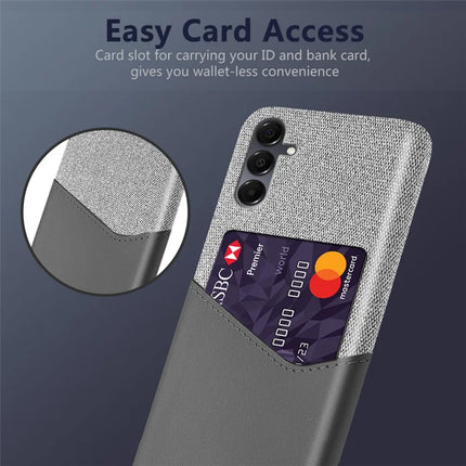 For Samsung Galaxy A16 4G / 5G Case PU Leather Cloth Texture Hard PC Phone Cover with Card Holder