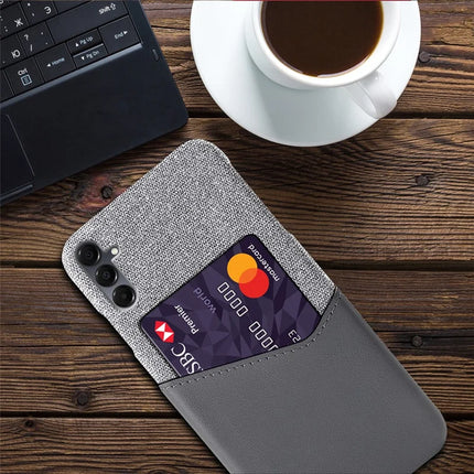 For Samsung Galaxy A16 4G / 5G Case PU Leather Cloth Texture Hard PC Phone Cover with Card Holder