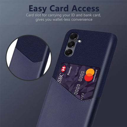 For Samsung Galaxy A16 4G / 5G Case PU Leather Cloth Texture Hard PC Phone Cover with Card Holder
