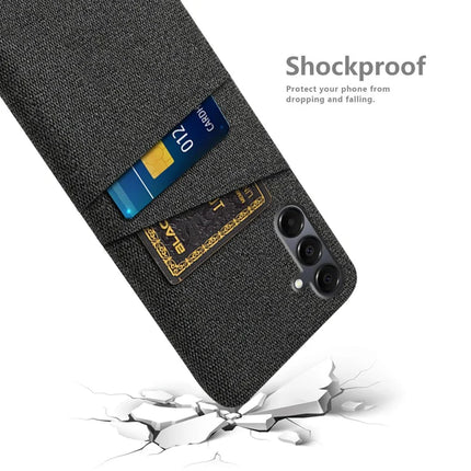 For Samsung Galaxy A16 4G / 5G Case Cloth + Hard PC Phone Cover with Dual Card Slots -  Black