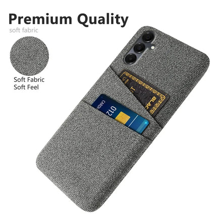 For Samsung Galaxy A16 4G / 5G Case Cloth + Hard PC Phone Cover with Dual Card Slots -  Grey