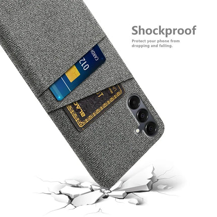 For Samsung Galaxy A16 4G / 5G Case Cloth + Hard PC Phone Cover with Dual Card Slots -  Grey