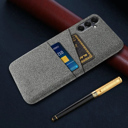 For Samsung Galaxy A16 4G / 5G Case Cloth + Hard PC Phone Cover with Dual Card Slots -  Grey