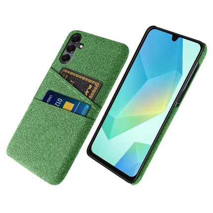 For Samsung Galaxy A16 4G / 5G Case Cloth + Hard PC Phone Cover with Dual Card Slots -  Green