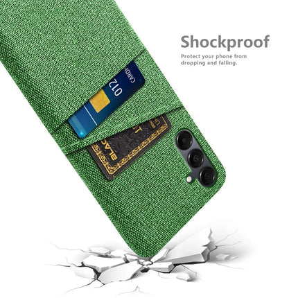 For Samsung Galaxy A16 4G / 5G Case Cloth + Hard PC Phone Cover with Dual Card Slots -  Green