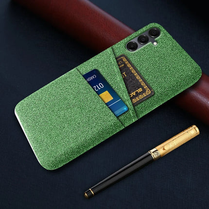 For Samsung Galaxy A16 4G / 5G Case Cloth + Hard PC Phone Cover with Dual Card Slots -  Green