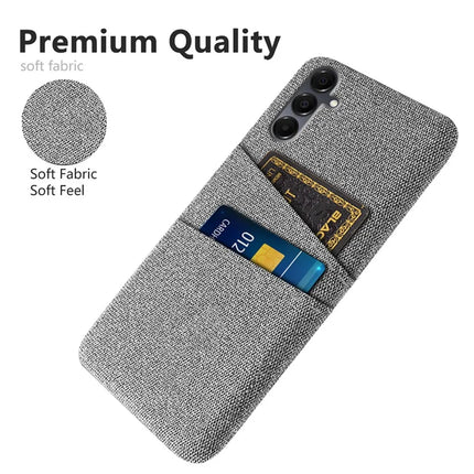 For Samsung Galaxy A16 4G / 5G Case Cloth + Hard PC Phone Cover with Dual Card Slots -  Light Grey