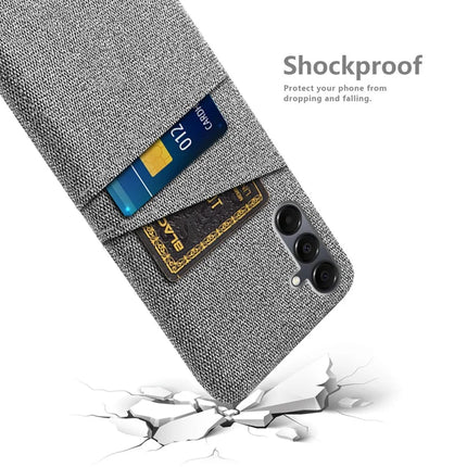 For Samsung Galaxy A16 4G / 5G Case Cloth + Hard PC Phone Cover with Dual Card Slots -  Light Grey