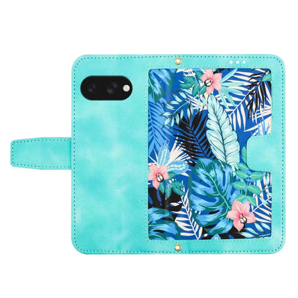 For Google Pixel 9a Case PU Leather Floral Phone Cover with Card Slots