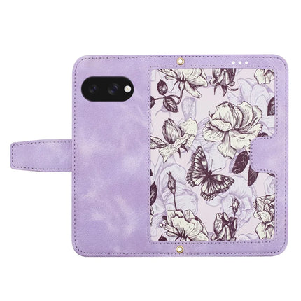 For Google Pixel 9a Case PU Leather Floral Phone Cover with Card Slots