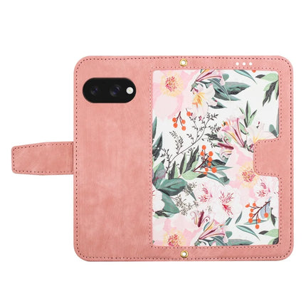 For Google Pixel 9a Case PU Leather Floral Phone Cover with Card Slots