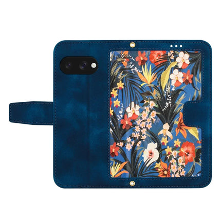 For Google Pixel 9a Case PU Leather Floral Phone Cover with Card Slots