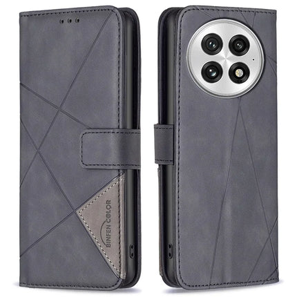 BINFEN COLOR BF05 For OnePlus 13 Case Leather Phone Cover Wallet Stand - Black
