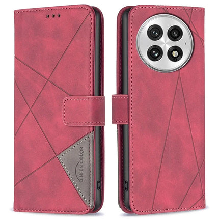 BINFEN COLOR BF05 For OnePlus 13 Case Leather Phone Cover Wallet Stand - Red