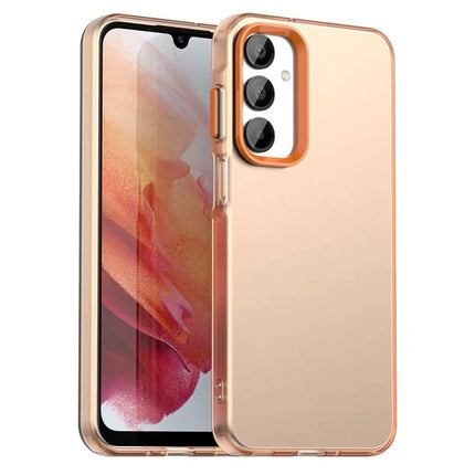 For Samsung Galaxy A16 5G / A16 4G Case PC+TPU+PET Matte Anti-Drop Phone Back Cover - Orange