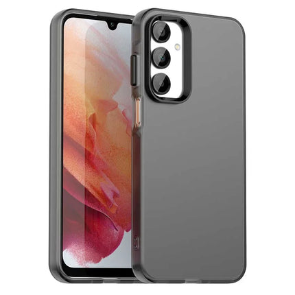 For Samsung Galaxy A16 5G / A16 4G Case PC+TPU+PET Matte Anti-Drop Phone Back Cover - Black