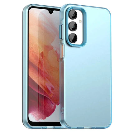 For Samsung Galaxy A16 5G / A16 4G Case PC+TPU+PET Matte Anti-Drop Phone Back Cover - Blue