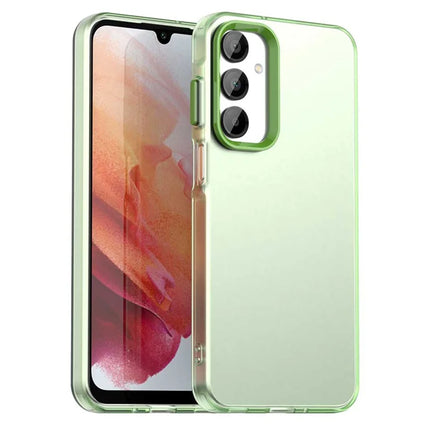 For Samsung Galaxy A16 5G / A16 4G Case PC+TPU+PET Matte Anti-Drop Phone Back Cover - Green