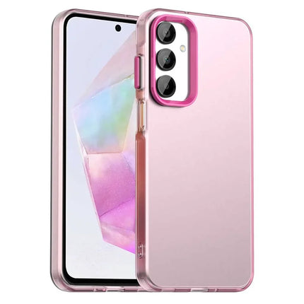 For Samsung Galaxy A55 5G Case PC+TPU+PET Matte Anti-Drop Phone Back Cover - Red