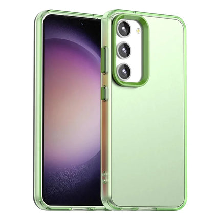 For Samsung Galaxy S23 Case PC+TPU+PET Matte Anti-Drop Phone Back Cover - Green
