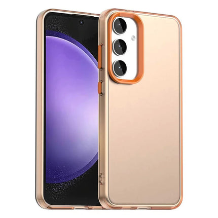 For Samsung Galaxy S23 FE Case PC+TPU+PET Matte Anti-Drop Phone Back Cover - Orange