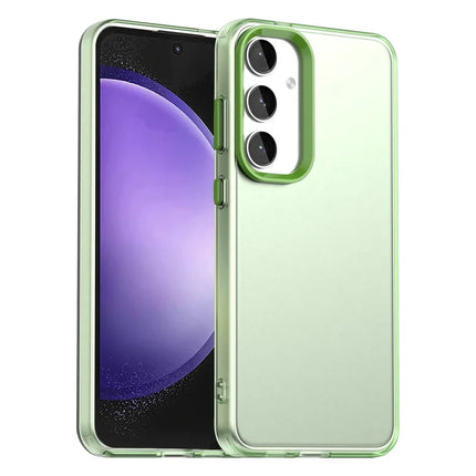 For Samsung Galaxy S23 FE Case PC+TPU+PET Matte Anti-Drop Phone Back Cover - Green