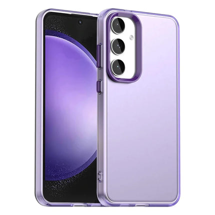For Samsung Galaxy S23 FE Case PC+TPU+PET Matte Anti-Drop Phone Back Cover - Purple