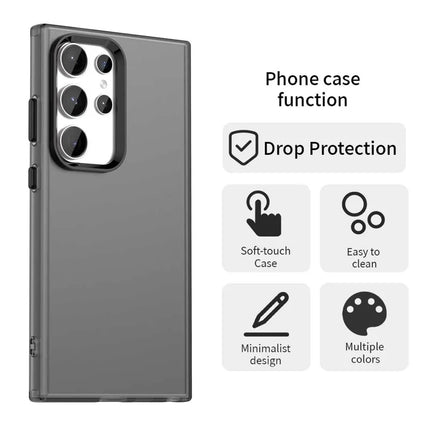 For Samsung Galaxy S23 Ultra Case PC+TPU+PET Matte Anti-Drop Phone Back Cover