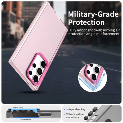 For Samsung Galaxy S23 Ultra Case PC+TPU+PET Matte Anti-Drop Phone Back Cover