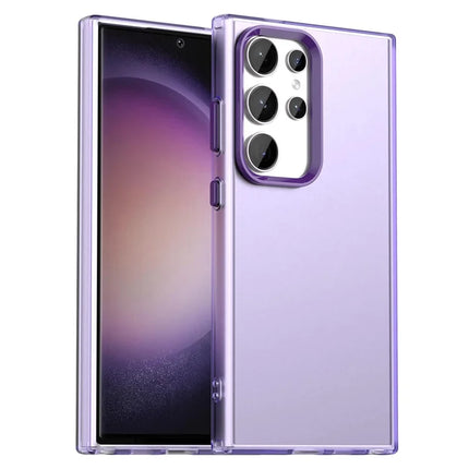 For Samsung Galaxy S23 Ultra Case PC+TPU+PET Matte Anti-Drop Phone Back Cover - Purple