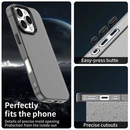 For iPhone 16 Pro Case PC+TPU+PET Matte Anti-Drop Phone Back Cover