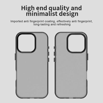 For iPhone 16 Pro Case PC+TPU+PET Matte Anti-Drop Phone Back Cover