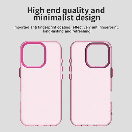 For iPhone 16 Pro Case PC+TPU+PET Matte Anti-Drop Phone Back Cover