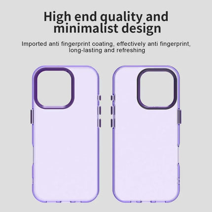 For iPhone 16 Pro Case PC+TPU+PET Matte Anti-Drop Phone Back Cover