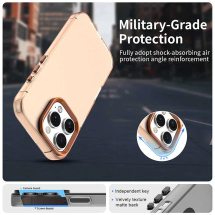 For iPhone 16 Pro Max Case PC+TPU+PET Matte Anti-Drop Phone Back Cover