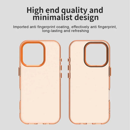 For iPhone 16 Pro Max Case PC+TPU+PET Matte Anti-Drop Phone Back Cover