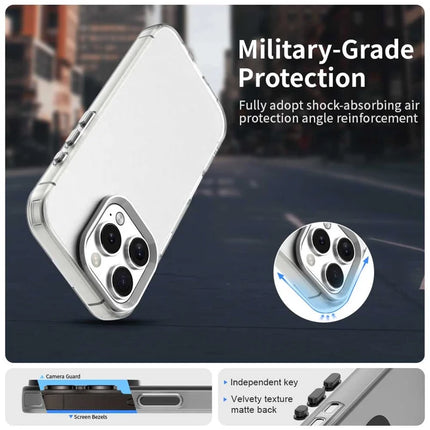 For iPhone 16 Pro Max Case PC+TPU+PET Matte Anti-Drop Phone Back Cover
