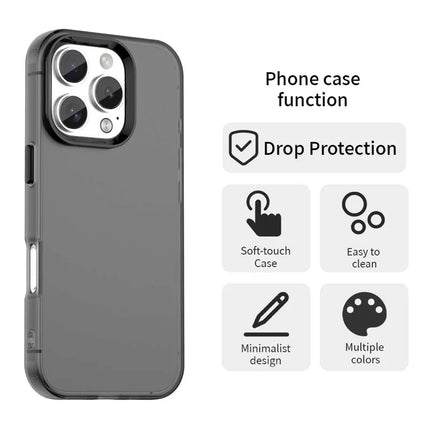For iPhone 16 Pro Max Case PC+TPU+PET Matte Anti-Drop Phone Back Cover