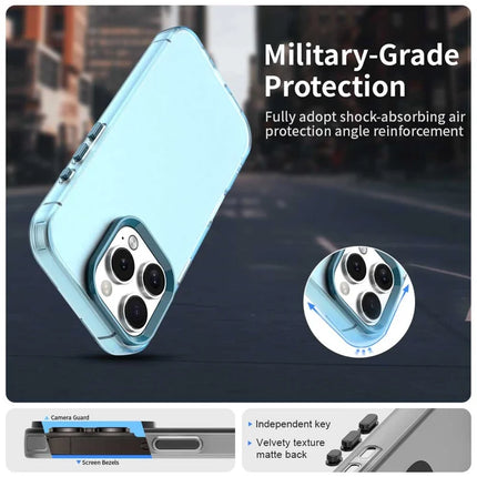 For iPhone 16 Pro Max Case PC+TPU+PET Matte Anti-Drop Phone Back Cover