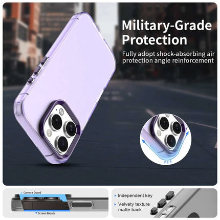 For iPhone 16 Pro Max Case PC+TPU+PET Matte Anti-Drop Phone Back Cover