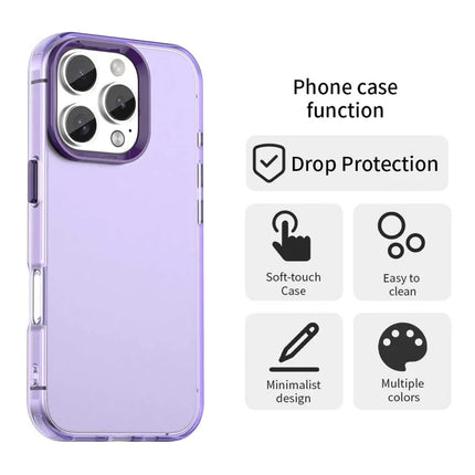 For iPhone 16 Pro Max Case PC+TPU+PET Matte Anti-Drop Phone Back Cover