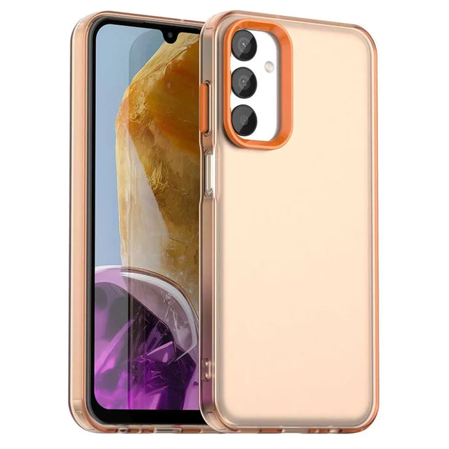For Samsung Galaxy A05s 4G / M14 4G / F14 G4 Case PC+TPU+PET Matte Anti-Drop Phone Back Cover - Orange