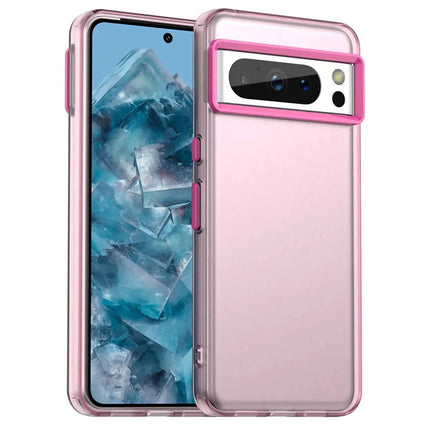For Google Pixel 8 Pro Case PC+TPU+PET Matte Anti-Drop Phone Back Cover - Red