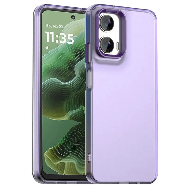 For Motorola Moto G35 5G Case PC+TPU+PET Matte Anti-Drop Phone Back Cover - Purple